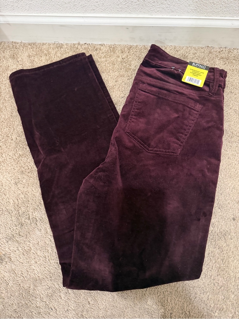 “New” Buffalo David Bitton Wine Corduroy Pants size6/28